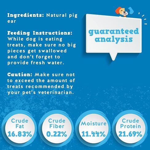 Jack&Pup Natural Half Pig Ears for Dogs Large, Pigs Ears for Dogs - Premium Dog Ear Treat - Dog Chew Treats for Large and Small Breeds (5 Pack) in Kuwait