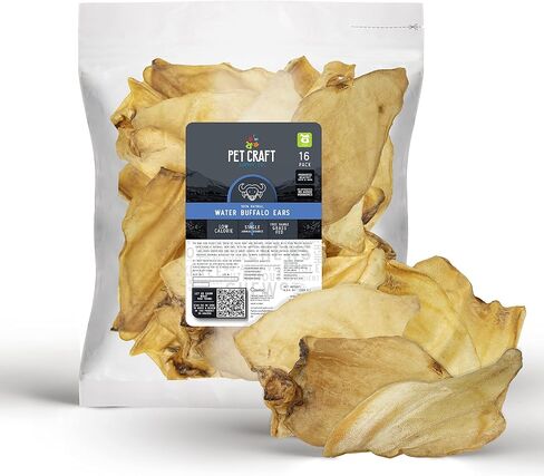 Pet Craft Supply Water Buffalo Ears Dog Chews, Aggressive Chewers, 16 Pack in Kuwait