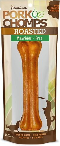 Pork Chomps Rawhide Free Pork Skin Dog Chew Bone, 4.5in, 2ct in Saudi Arabia