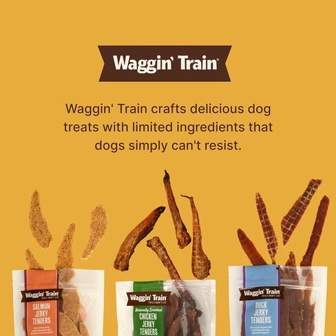 Waggin' Train Salmon Jerky Dog Treats for Skin and Coat Support, Made with 100% Real Salmon, No Grains and No Artificial Flavors or Colors, High Protein Dog Treat, Easily Digestible, 12 oz. Pouch in Kuwait