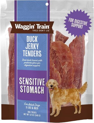 Waggin' Train Duck Jerky Dog Treats for Dogs with Sensitive Stomachs, Made with 100% Real Duck Breasts, Three All-Natural Ingredients, High Protein Dog Treat, Easily Digestible for Dogs, 12 oz. Pouch in Kuwait