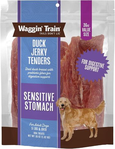 Waggin' Train Duck Jerky Dog Treats for Dogs with Sensitive Stomachs, Made with 100% Real Duck Breasts, Three All-Natural Ingredients, High Protein Dog Treat, Easily Digestible for Dogs, 12 oz. Pouch in Kuwait