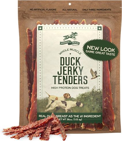 Waggin' Train Duck Jerky Dog Treats for Dogs with Sensitive Stomachs, Made with 100% Real Duck Breasts, Three All-Natural Ingredients, High Protein Dog Treat, Easily Digestible for Dogs, 12 oz. Pouch in Kuwait