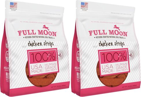 Full Moon Chicken Strips Healthy All Natural Dog Treats Human Grade Made in USA Grain Free, 1.5 Pound (Pack of 1) in Kuwait
