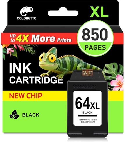 COLORETTO 62XL Ink Cartridge for HP Envy 7645 7640 5540 5642 5643 5640 5660 Officejet 5740 5746 200 250 258 Printers as Replacement of HP 62 XL 62xl hp62xl hp62 High Yield Combo Pack (2 Black) in Saudi Arabia