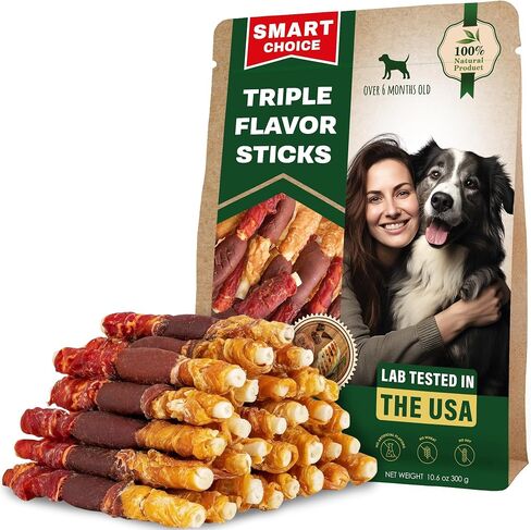 Beloved Pets Dog Treats & Rawhide Bones Wrapped Chicken and Duck - Pet Chews Sticks for Large, Medium & Small Breeds - Long Lasting Chewers Snacks – Puppy Treats in Kuwait