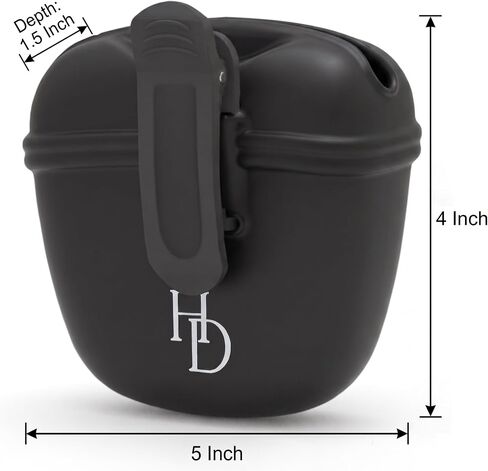 Hampton Distribution Silicone Dog Treat Pouch, Black, BPA Free Pet Treat Pouch for Pet Training with Magnetic Closure, Waist Clip & Portable Design in Saudi Arabia
