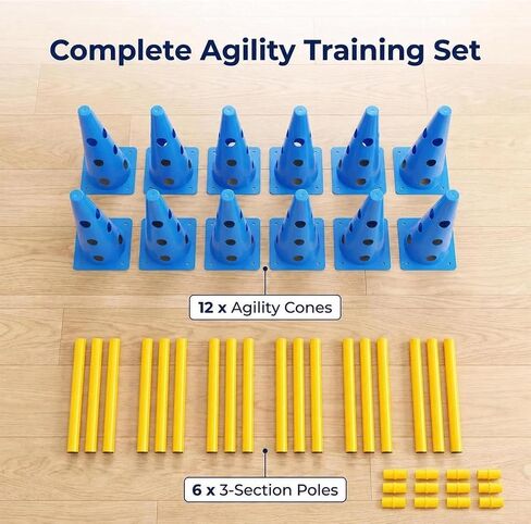 Dog Agility Equipment 12Inch Backyard Obstacle Course Agility Cones Hurdles in Saudi Arabia