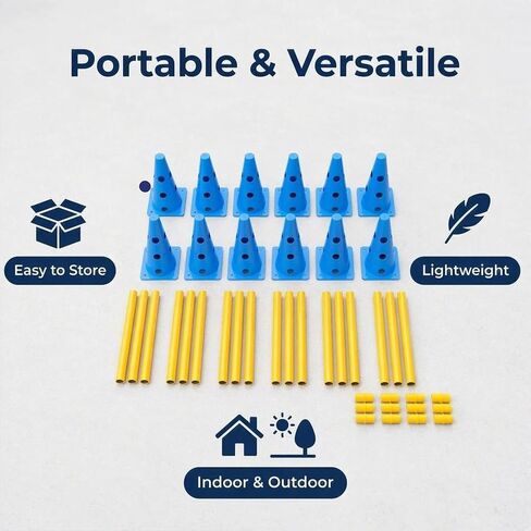 Dog Agility Equipment 12Inch Backyard Obstacle Course Agility Cones Hurdles in Saudi Arabia