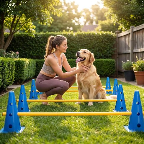 Dog Agility Equipment 12Inch Backyard Obstacle Course Agility Cones Hurdles in Saudi Arabia