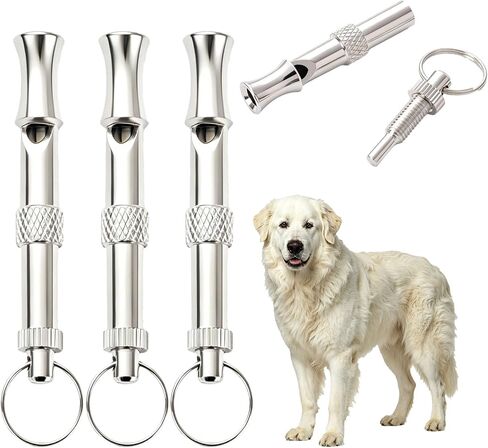 3 Pack Silent Dog Whistles, Adjustable Dog Training Whistle, Silver in Kuwait