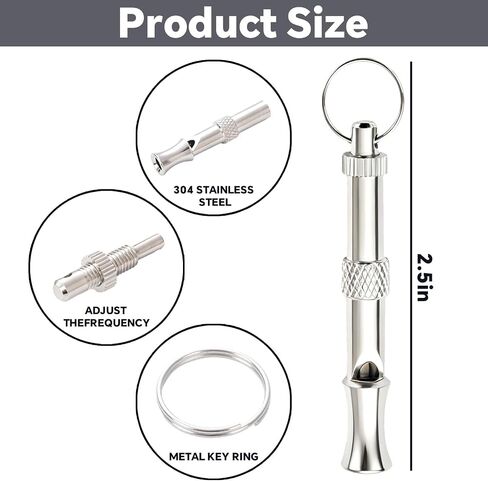 3 Pack Silent Dog Whistles, Adjustable Dog Training Whistle, Silver in Kuwait