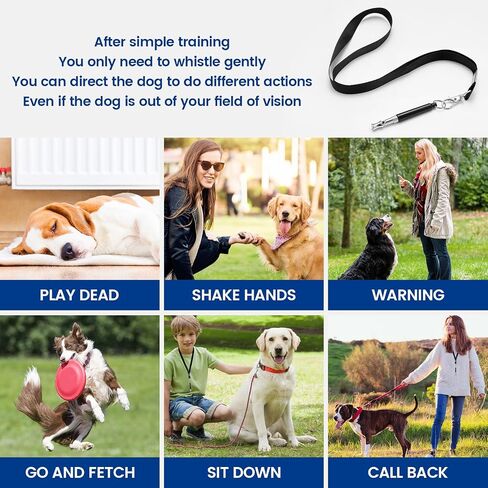 2 Pack Dog Whistle - Dog Whistle to Stop Barking Neighbor's Dog & Long Range Recall, Adjustable Ultrasonic Silent Dog Whistle with Lanyard for Training Recall, Professional Obedience (Black & White) in Kuwait
