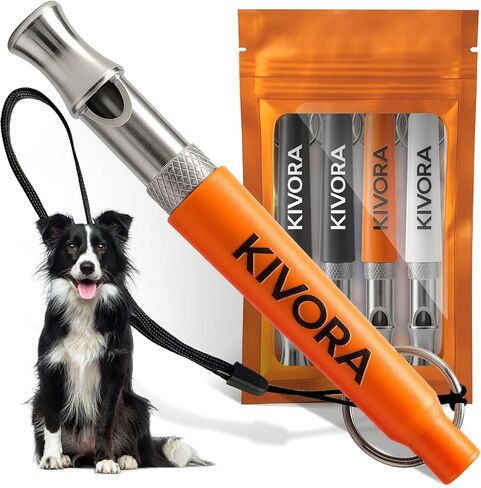 KIVORA 4 Pack Dog Whistle to Stop Barking Neighbors Dog,304 Stainless Steel Adjustable Ultrasonic Silent Dog Training Whistle for Recall & Bark Control,Professional Whistle Suitable for All Dogs in Kuwait