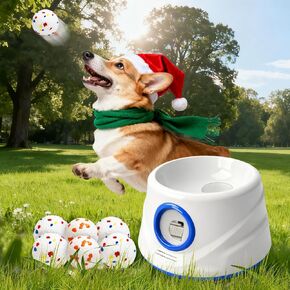 Automatic Ball Launcher for Dogs with 8 Balls - Adjustable Distance up to 50ft,Charger, Whistle & Storage Bag - Interactive Fetch Machine Toy for Indoor Outdoor Play, for Medium Large Breed Dogs in Kuwait