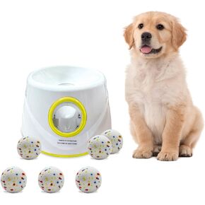Automatic Ball Launcher for Dogs ，The Upgraded Premium Ball Thrower Adjustable Distance 20-45ft Including 6 PCS 2.3-inch Sized ETPU Balls, Interactive Dog Toys Suitable for Small to Medium Sized Dogs in Kuwait