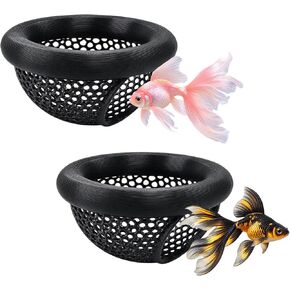 Joyeee 2Pcs Floating Betta Hammock & Shrimp Shelter, Beta Hide Cave and Resting Spot, Fish Feeding Rings, Safe Aquarium Decor(Black, 7 * 4cm) in Saudi Arabia