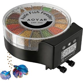 Automatic Fish Feeder Dispenser for Aquarium: 200ml Large Capacity Auto Feeders for Small Tank Turtle Betta Koi - Battery Food Feeding Timer for Flakes Pellet Vacation Weekend Day in Saudi Arabia