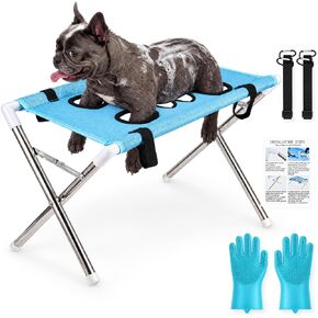Dog Grooming Hammock Stand, Foldable Pet Bath Hammock with Mesh Sling in Kuwait