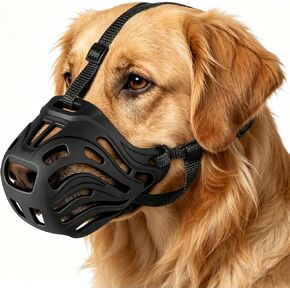 Dog Muzzle, Soft Breathable Dog Muzzles Suitable Dogs, Adjustable Basket Muzzles Prevents Chewing and Biting for Grooming Trimming Training in Kuwait