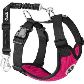 SlowTon Dog Seat Belt and Harness for Car, 2 in 1 Seatbelt Buckle, B M in Saudi Arabia