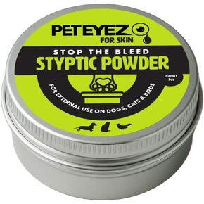 PetEyez Styptic Powder for Dogs, Cats & Birds (2 oz) – Fast-Acting Blood Clotting & Bleed Stop Powder for Pet Nail Trims, Clipping & Cuts – Easy-Use Wide Mouth DIP Can – First Aid Grooming Essential in Kuwait