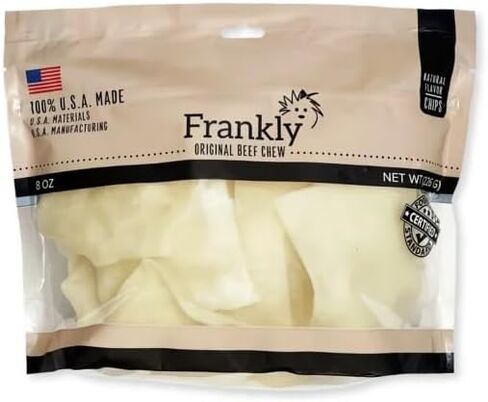 Frankly Natural Beef Chips For Dogs | Premium Rawhide Beef Chips | Long-Lasting Dog Chews For Small, Medium & Large Dogs | Non-GMO, Grain-Free All-Natural Beef Chips For Dogs | Made In USA in Saudi Arabia