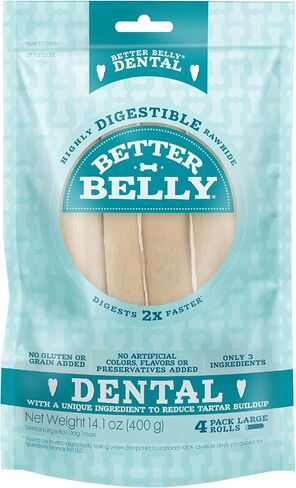 Better Belly Dental Roll Small Highly Digestible Dog Treats, 10 Count in Kuwait