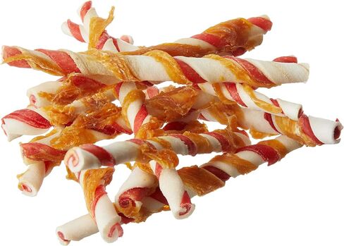 Amazon Brand - Wonder Bound Chicken Flavor Dog Rawhide Twist Sticks, 70 Count, 1.08 pound (Pack of 1) in Saudi Arabia