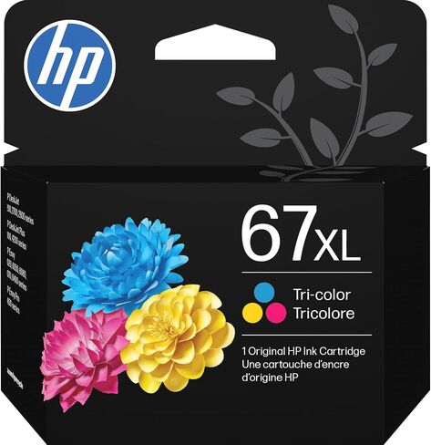 خراطيش حبر HP 67XL عالية الإنتاجية باللون الأسود وثلاثية الألوان، عبوة من قطعتين، 3YP30AN in Kuwait