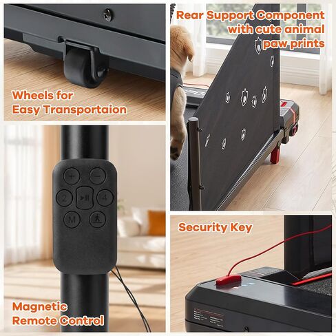 Dog Treadmill for Small & Medium Dogs, Quiet 2.5HP Motor Doggy Treadmill with Remote & LED, Shake and 0-2% Incline, Indoor Pet Exercise Treadmill for Dogs Up to 265lbs in Saudi Arabia