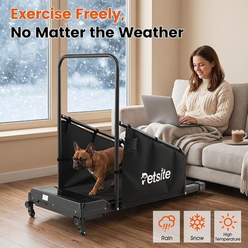 PETSITE Dog Treadmill, Pet Dog Running Machine for Small & Medium-Sized Dogs, Pet Fitness Treadmill with LCD Display Screen, 220 LBS in Kuwait