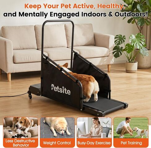 PETSITE Dog Treadmill, Pet Dog Running Machine for Small & Medium-Sized Dogs, Pet Fitness Treadmill with LCD Display Screen, 220 LBS in Kuwait