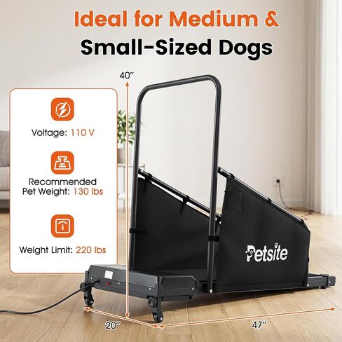 PETSITE Dog Treadmill, Pet Dog Running Machine for Small & Medium-Sized Dogs, Pet Fitness Treadmill with LCD Display Screen, 220 LBS in Kuwait