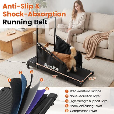 PETSITE Dog Treadmill, Pet Dog Running Machine for Small & Medium-Sized Dogs, Pet Fitness Treadmill with LCD Display Screen, 220 LBS in Kuwait