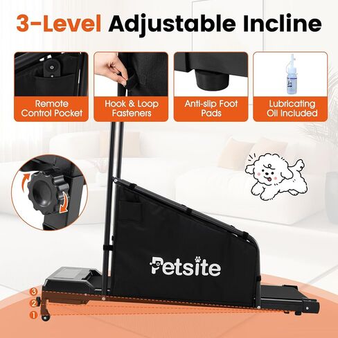 PETSITE Dog Treadmill, Pet Dog Running Machine for Small & Medium-Sized Dogs, Pet Fitness Treadmill with LCD Display Screen, 220 LBS in Kuwait