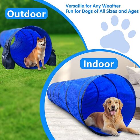 Dog Agility Training Equipment Tunnel:JOPAVO 10 Foot Agility Tunnel with 2 Pack Sandbags, Carry Bag and 4 Ground Spikes.Ideal Agility Equipment for Dog Obstacle Course,Exercise&Park in Kuwait