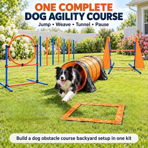 Dog Agility Equipment, 80-Piece Dog Agility Course Backyard Set in Kuwait