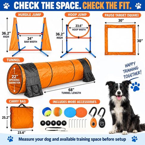 Dog Agility Equipment, 80-Piece Dog Agility Course Backyard Set in Kuwait