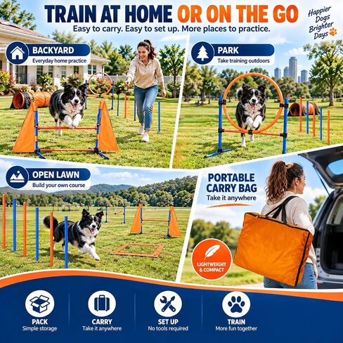 Dog Agility Equipment, 80-Piece Dog Agility Course Backyard Set in Kuwait