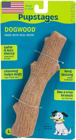 Pupstages Dogwood Stick Dog Chew Toy, Made in USA, Small, 5.4" in Saudi Arabia