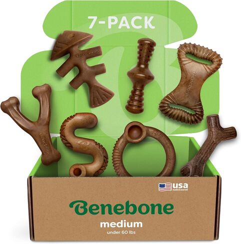 Benebone Medium 4-Pack Dog Toys for Aggressive Chewers – Under 60 lbs in Kuwait