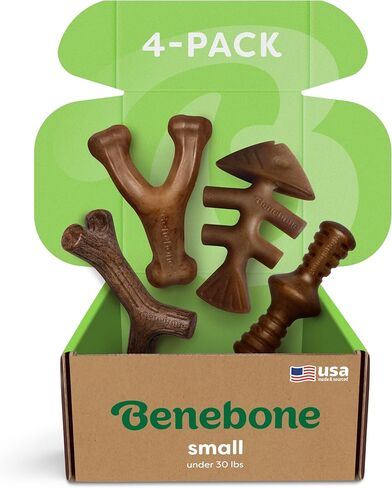 Benebone Medium 4-Pack Dog Toys for Aggressive Chewers – Under 60 lbs in Kuwait