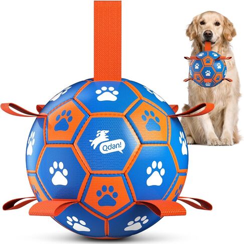 QDAN Dog Balls, 6 Inch Dog Soccer Ball with Straps, Herding Balls for Dogs in Saudi Arabia