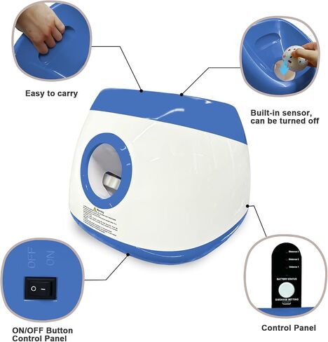 SOCO Automatic Ball Launcher for Dogs Large- 3 Distance Settings (40/60/80FT) w/Remote Control | 2.5" ETPU Tennis Balls | Indoor/Outdoor Dog Toy | 6 Balls & Quick Charge Included in Saudi Arabia