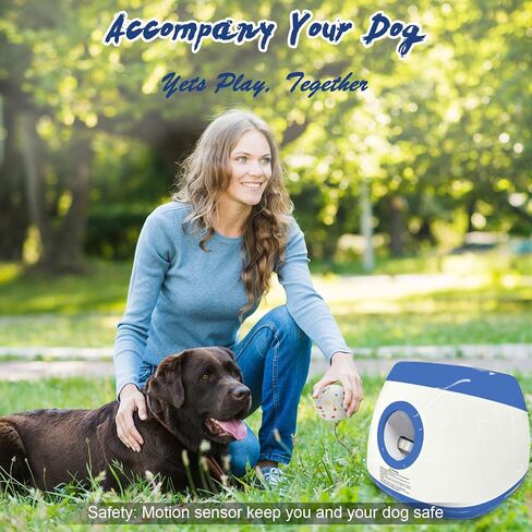 SOCO Automatic Ball Launcher for Dogs Large- 3 Distance Settings (40/60/80FT) w/Remote Control | 2.5" ETPU Tennis Balls | Indoor/Outdoor Dog Toy | 6 Balls & Quick Charge Included in Saudi Arabia