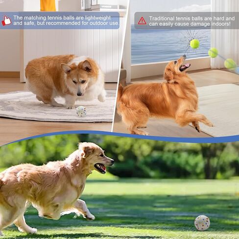 SOCO Automatic Ball Launcher for Dogs Large- 3 Distance Settings (40/60/80FT) w/Remote Control | 2.5" ETPU Tennis Balls | Indoor/Outdoor Dog Toy | 6 Balls & Quick Charge Included in Saudi Arabia