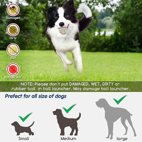SOCO Automatic Ball Launcher for Dogs Large- 3 Distance Settings (40/60/80FT) w/Remote Control | 2.5" ETPU Tennis Balls | Indoor/Outdoor Dog Toy | 6 Balls & Quick Charge Included in Saudi Arabia