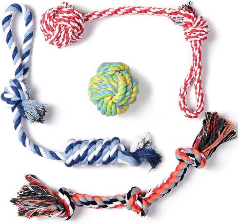 Fida Dog Rope Toys, 4 Pack Cotton Puppy Teething and Chew Toys in Kuwait