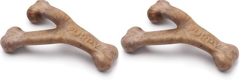 Benebone Puppy 2-Pack Dental Chew/Wishbone Dog Teething Toys, Bacon, Small in Kuwait